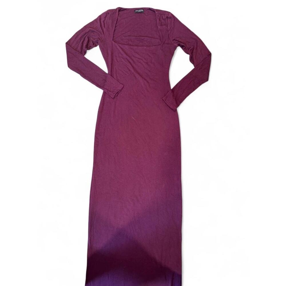 Naked Wardrobe Dark Plum Purple Maxi Dress Witchy Whimsigoth 90s Skims Vibe Sz L